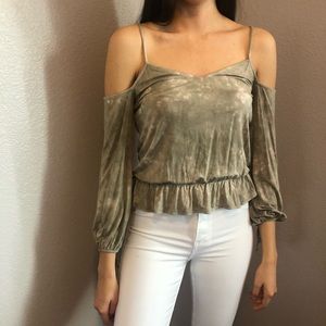 tie die cut out sleeve top